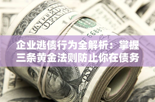 济南企业逃债行为全解析：掌握三条黄金法则防止你在债务乱局中“踩雷”